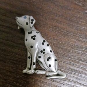 Vintage Pewter Dalmation Brooch